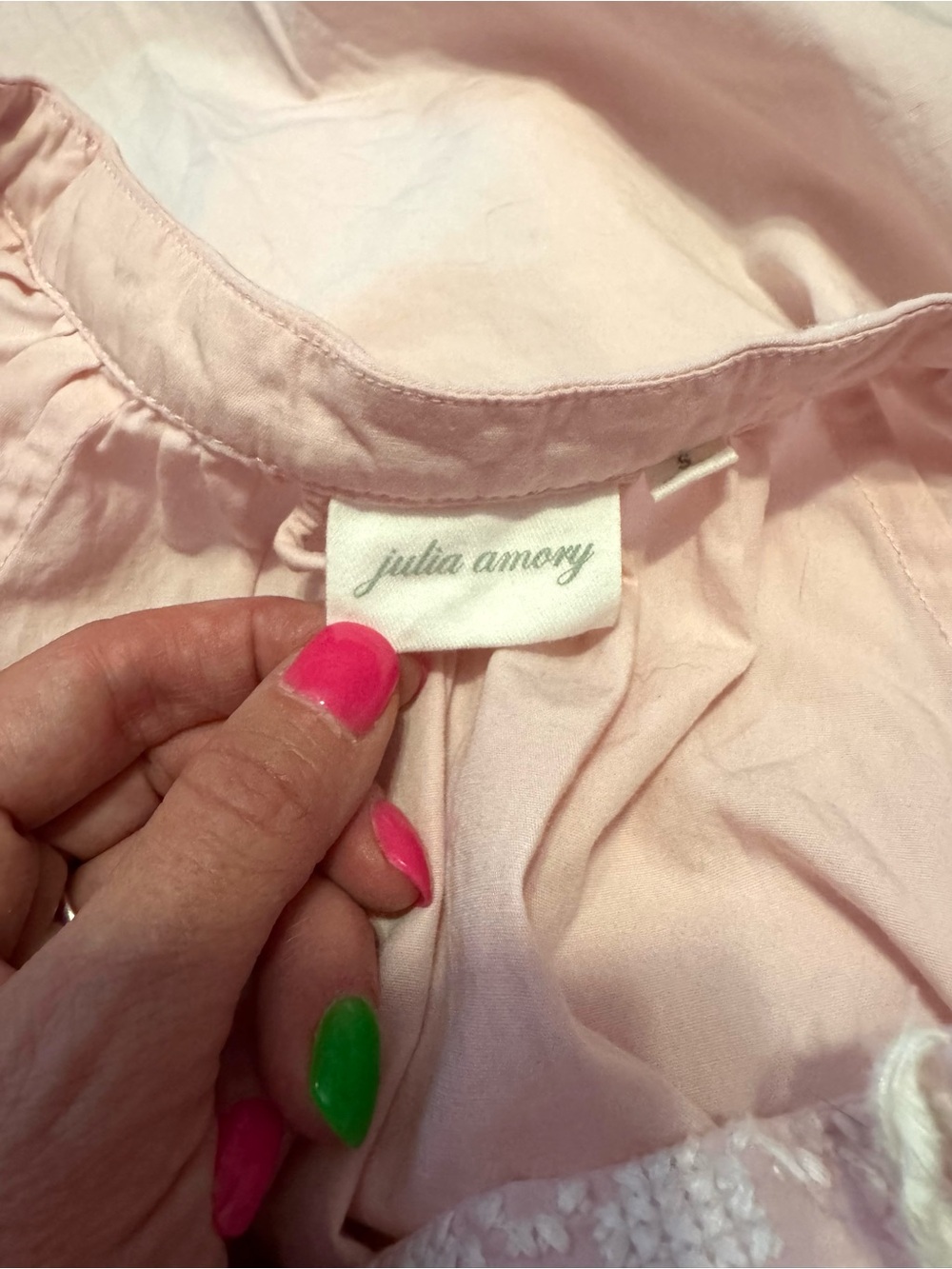 Julia Amory Embroidered Cotton Coatue Resort Maxi Dress Ballet Pink Size Small - Picture 13 of 16